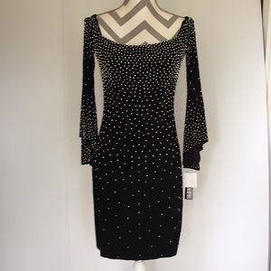 Black evening or appearance dress with bling